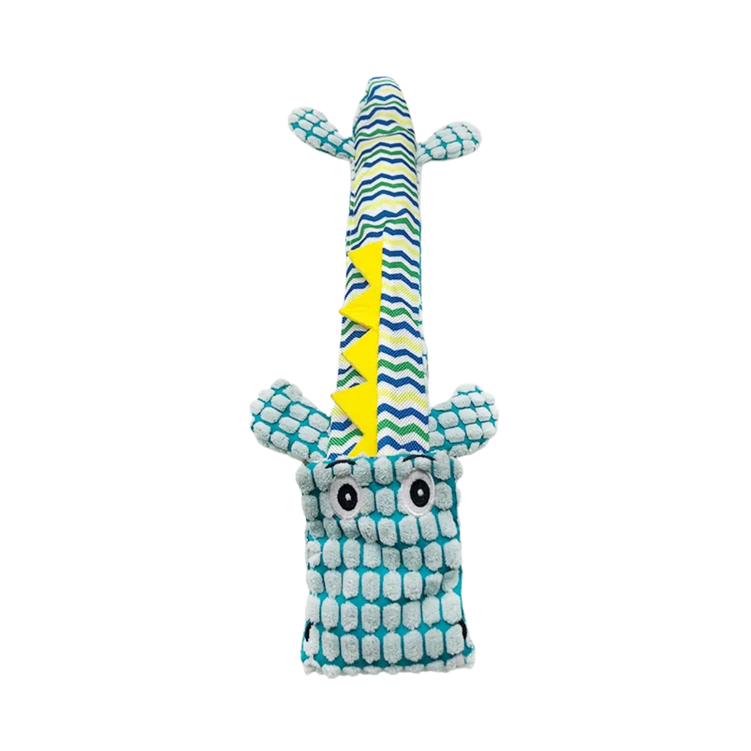 Stuffing-Free Alligator Dog Toy with 3 Squeakers (22")