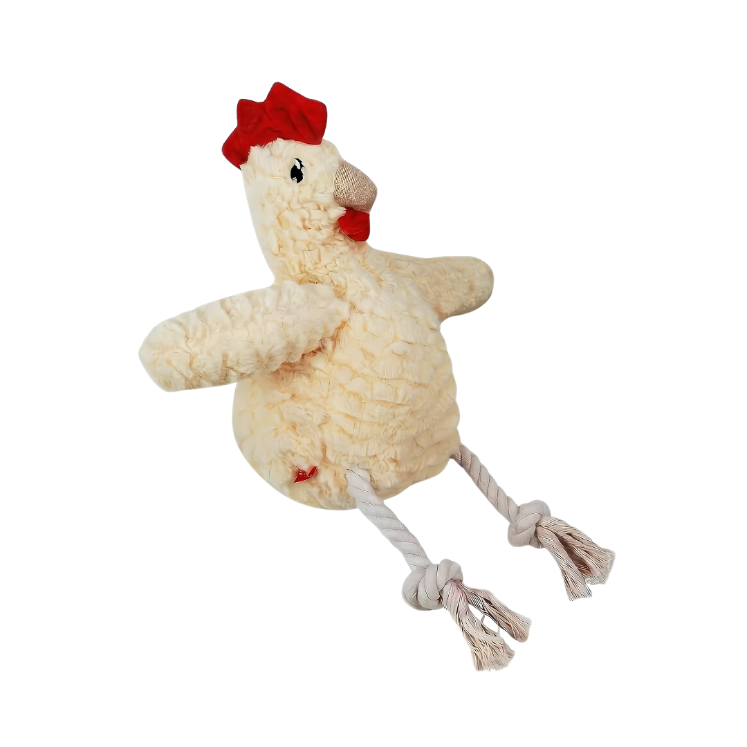 Soft Chicken Plush Dog Toy with Crinkle & Squeaker