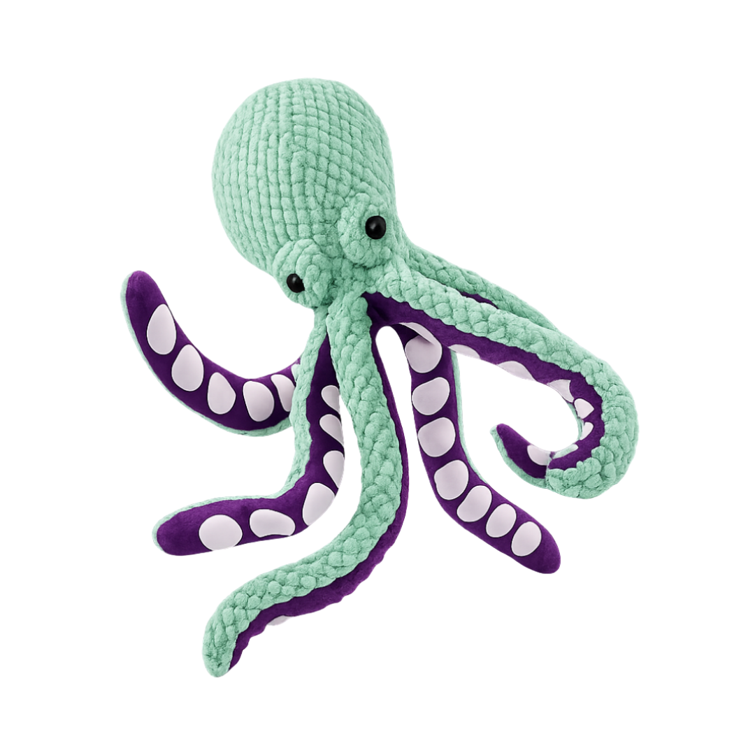 Octopus Plush Dog Toy with Crinkle & Squeaker