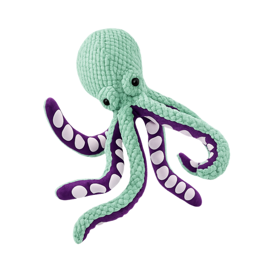 Octopus Plush Dog Toy with Crinkle & Squeaker