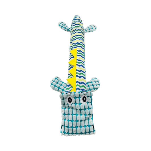 Stuffing-Free Alligator Dog Toy with 3 Squeakers (22")