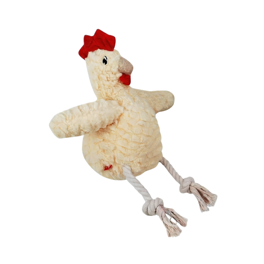 Soft Chicken Plush Dog Toy with Crinkle & Squeaker